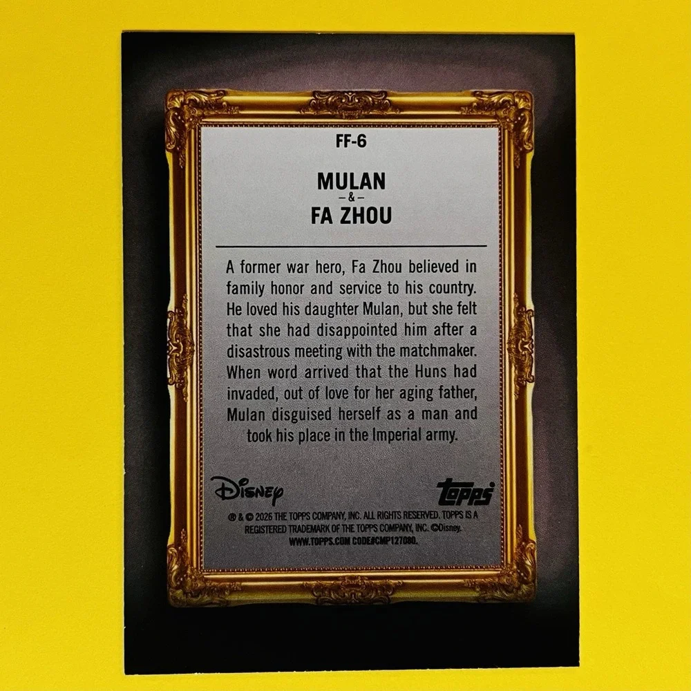 2026 Topps Disney Neon Mulan & Fa Zhou FF-6 Frame Film Insert‎ Disney